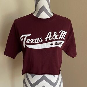 Texas A&M - Aggies - Champion Maroon Cropped Top Shirt - Size: Small